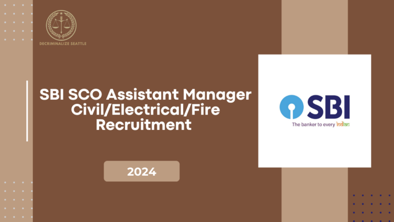 SBI SCO Assistant Manager Civil/Electrical/Fire Recruitment 2024: Apply Online for 169 Positions